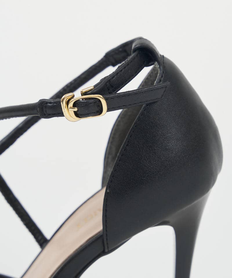 クロスストラップパンプス 詳細画像 ブラック 4