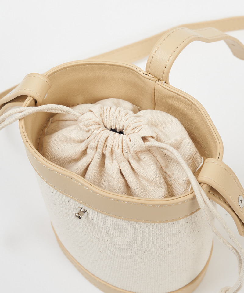 配色キャンバスバケットBAG 詳細画像 ベージュ 3