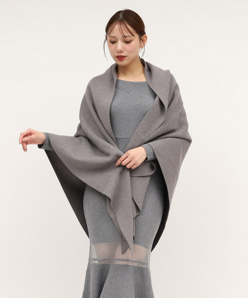 ポンチョストール 詳細画像 グレー 1