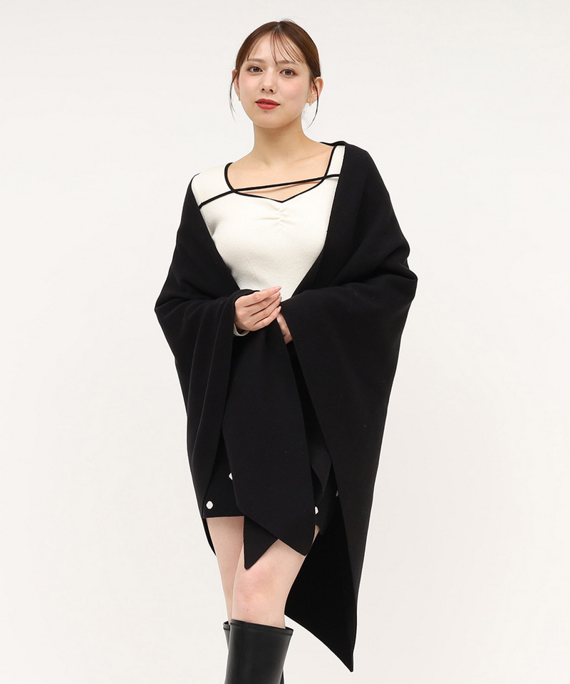 ポンチョストール 詳細画像 ブラック 1