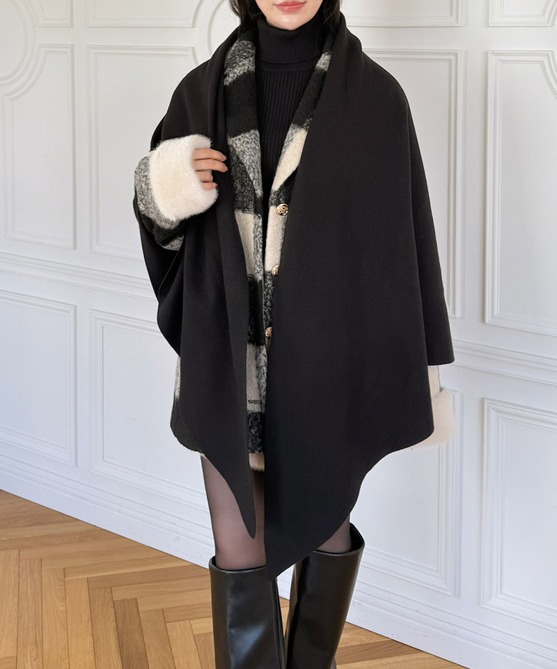 ポンチョストール 詳細画像 ブラック 3