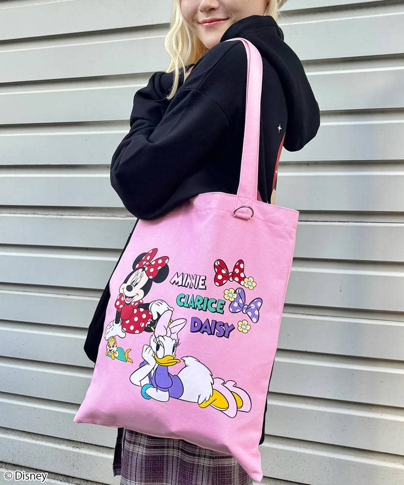 【Disney】ミニーマウス＆デイジーダック＆クラリス/トートバッグ(PONEYCOMB TOKYO) 詳細画像 ピンク 2
