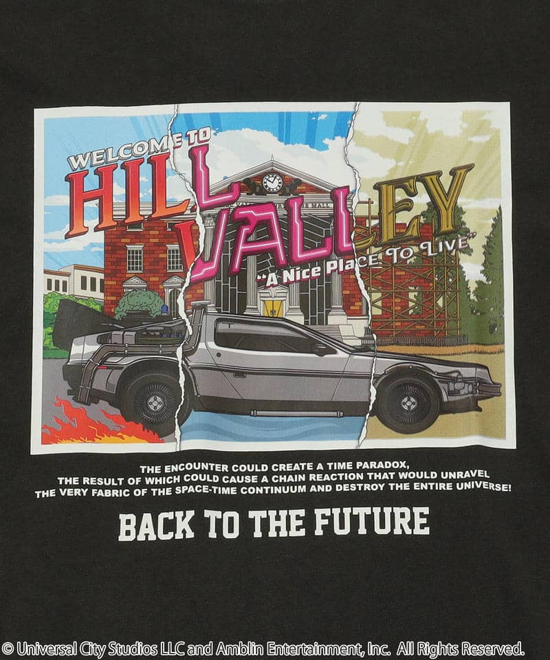 【BACK TO THE FUTURE】HILL VALLEY/Tシャツ(PONEYCOMB TOKYO) 詳細画像 ブラック 2