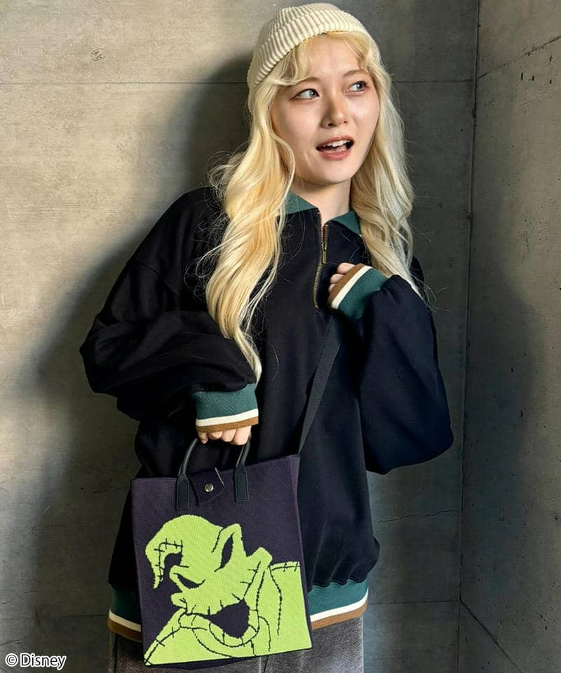 【Disney】ナイトメアー・ビフォア・クリスマス/ウギー・ブギー/ニットバッグ(PONEYCOMB TOKYO) 詳細画像 パープル 4