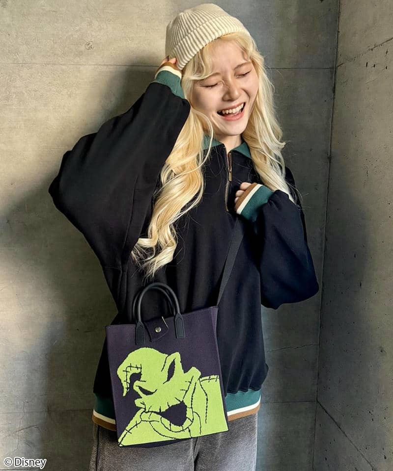 【Disney】ナイトメアー・ビフォア・クリスマス/ウギー・ブギー/ニットバッグ(PONEYCOMB TOKYO) 詳細画像 パープル 5