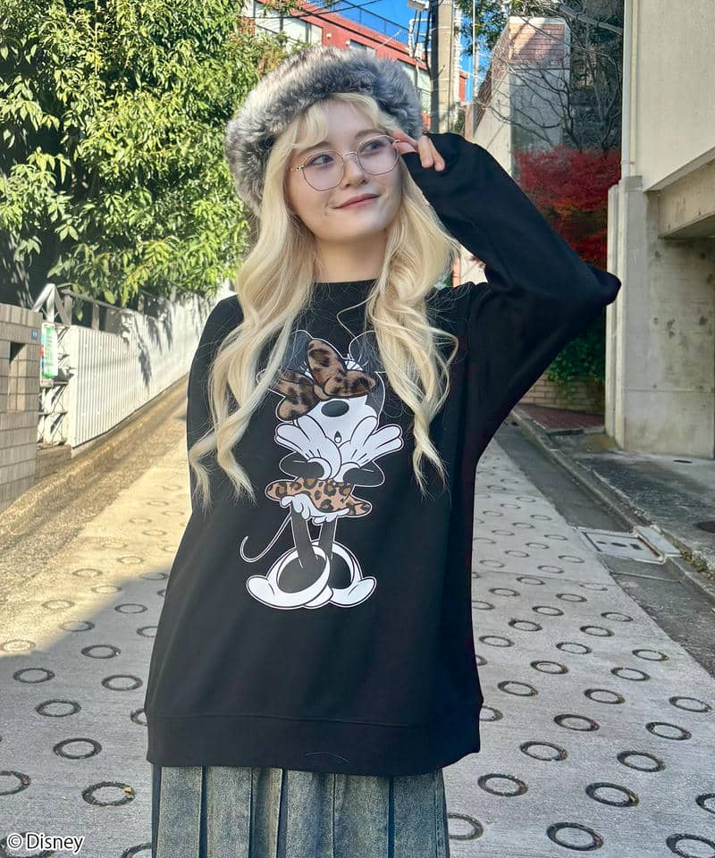 【Disney】ミニーマウス/スウェット(PONEYCOMB TOKYO) 詳細画像 ブラック 5