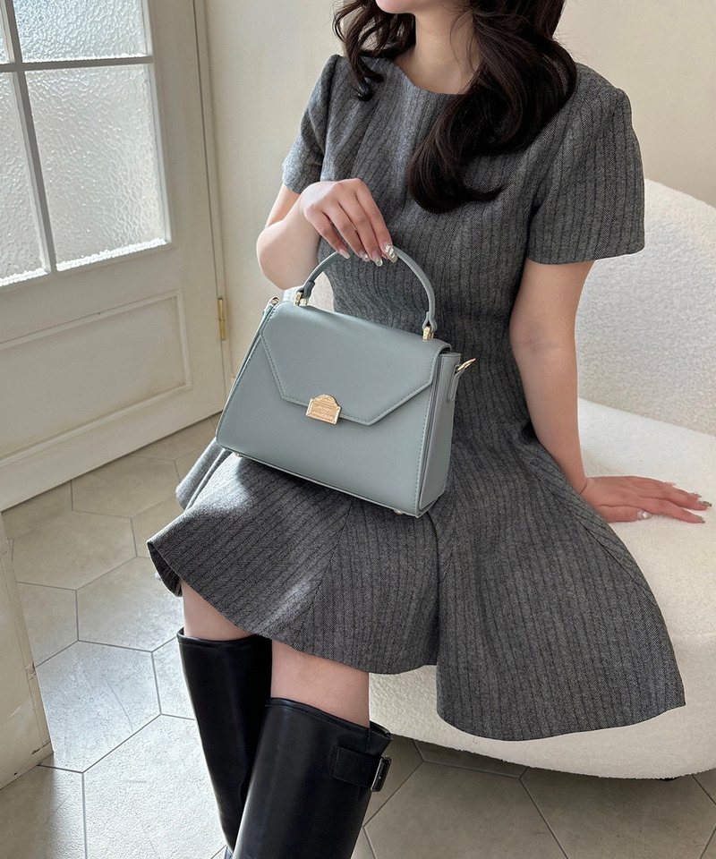 mytwilight PARIS モチーフ台形ミニバッグ 詳細画像 グレイッシュブルー 11