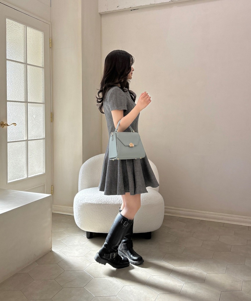 mytwilight PARIS モチーフ台形ミニバッグ 詳細画像 グレイッシュブルー 13