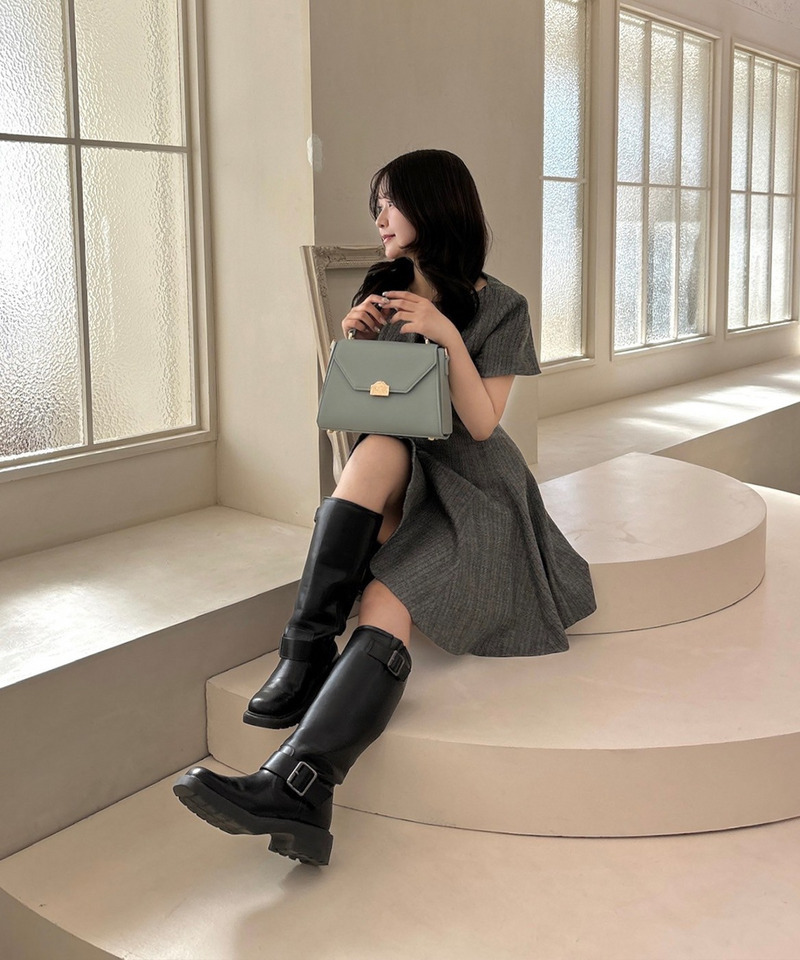 mytwilight PARIS モチーフ台形ミニバッグ 詳細画像 グレイッシュブルー 14