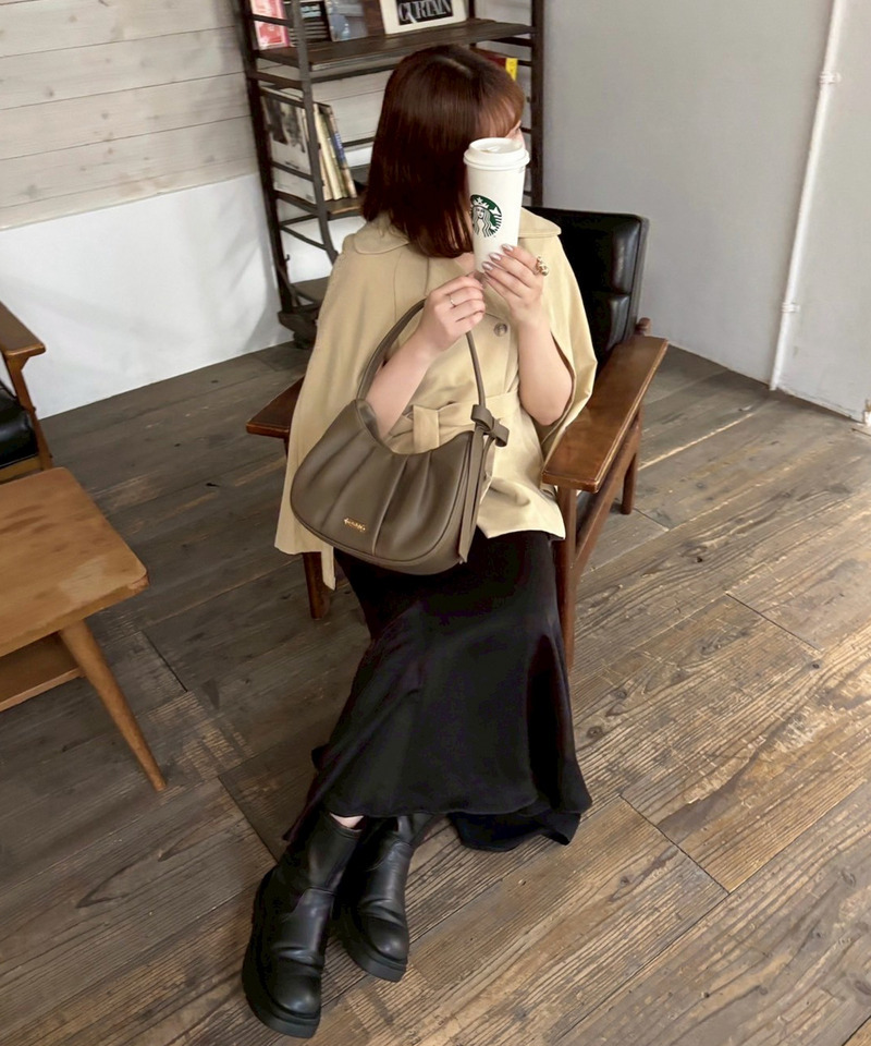 mytwilight サイドリボンギャザーバッグ 詳細画像 グレイッシュベージュ 19