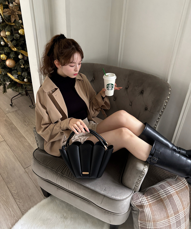 mytwilight マドレーヌ プリーツ バッグ 詳細画像 ブラック 8