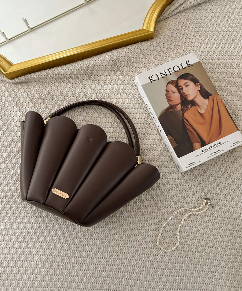 mytwilight マドレーヌ プリーツ バッグ 詳細画像 ダークブラウン 2