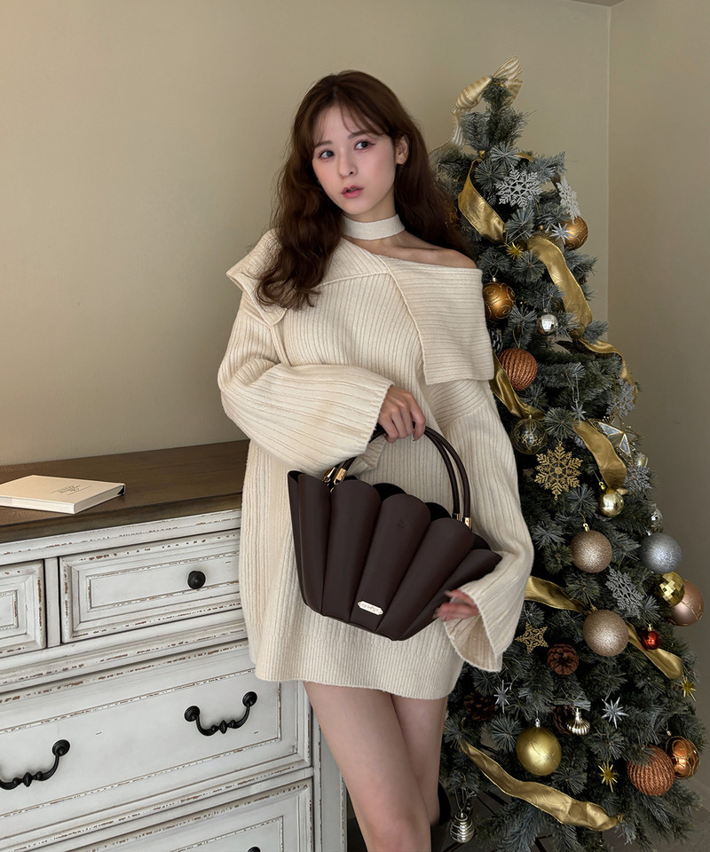 mytwilight マドレーヌ プリーツ バッグ 詳細画像 ダークブラウン 4