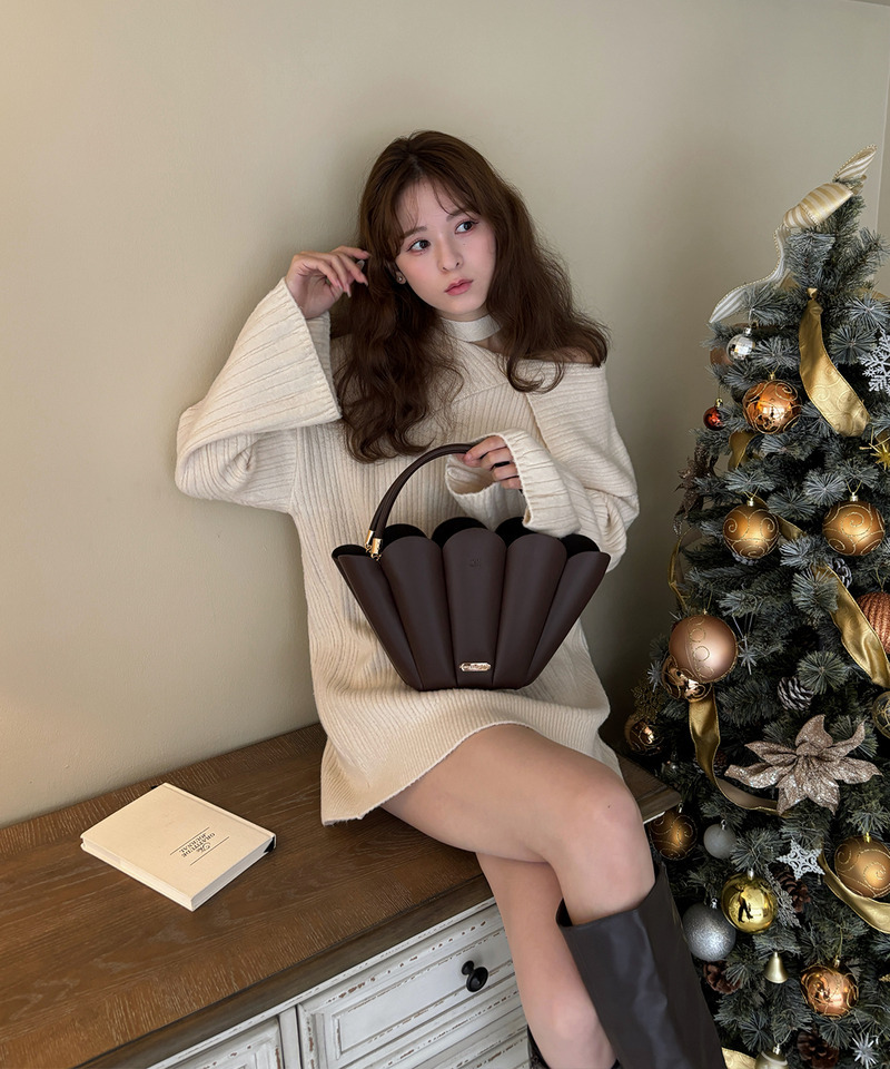 mytwilight マドレーヌ プリーツ バッグ 詳細画像 ダークブラウン 6