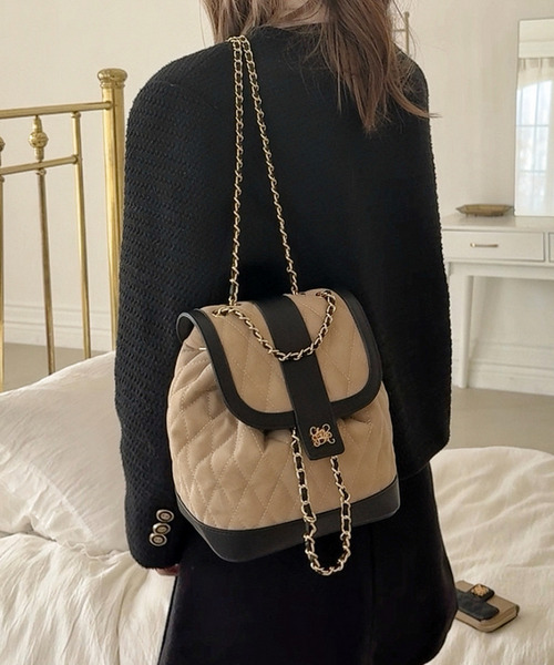 mytwilight キルティング チェーン リュック 詳細画像