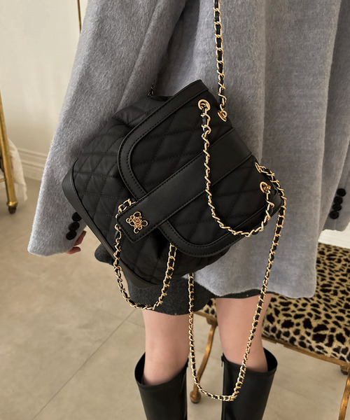 mytwilight キルティング チェーン リュック 詳細画像