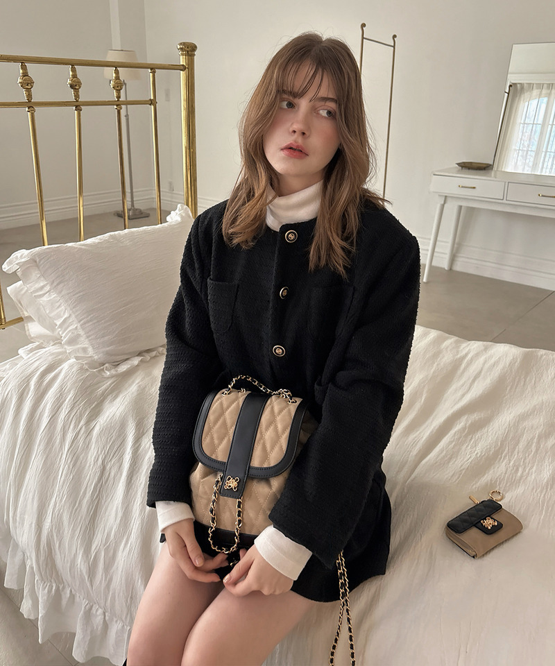 mytwilight キルティング チェーン リュック 詳細画像 ベージュ 16