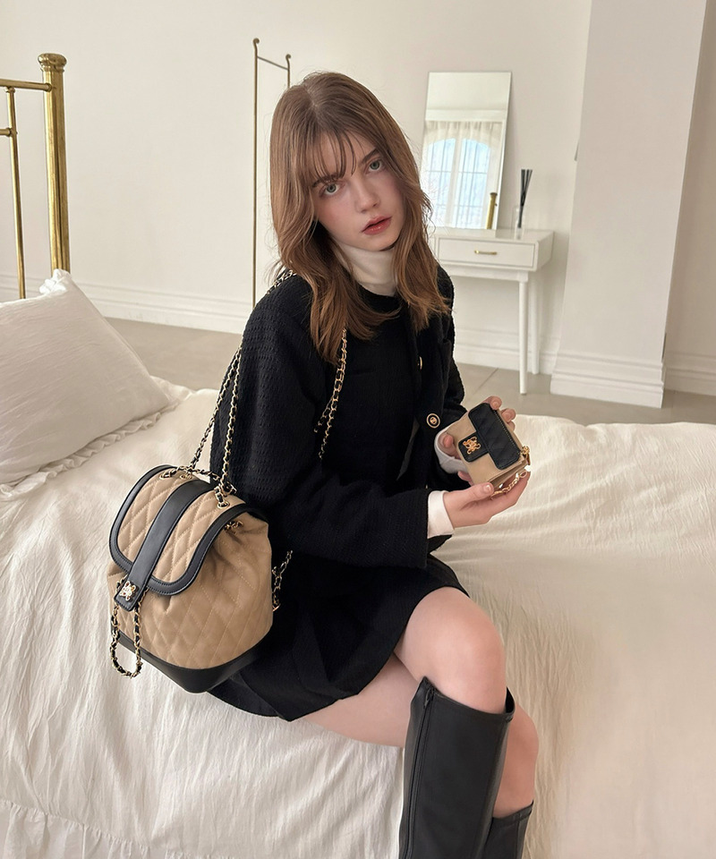 mytwilight キルティング チェーン リュック 詳細画像 ベージュ 19