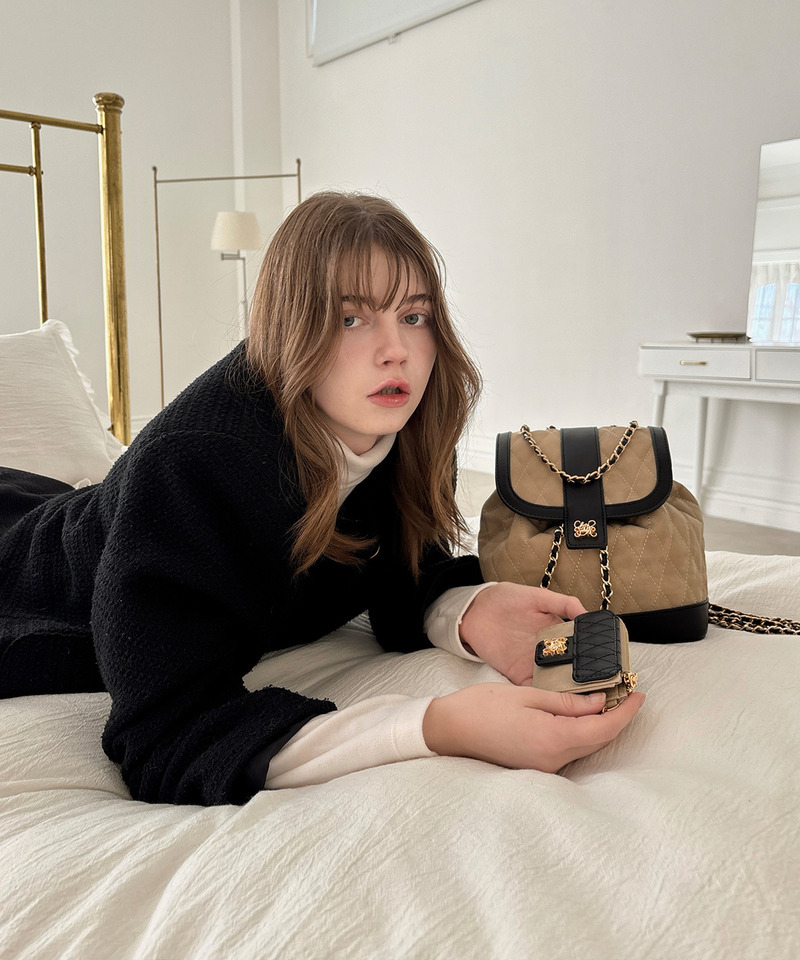 mytwilight キルティング チェーン リュック 詳細画像 ベージュ 22