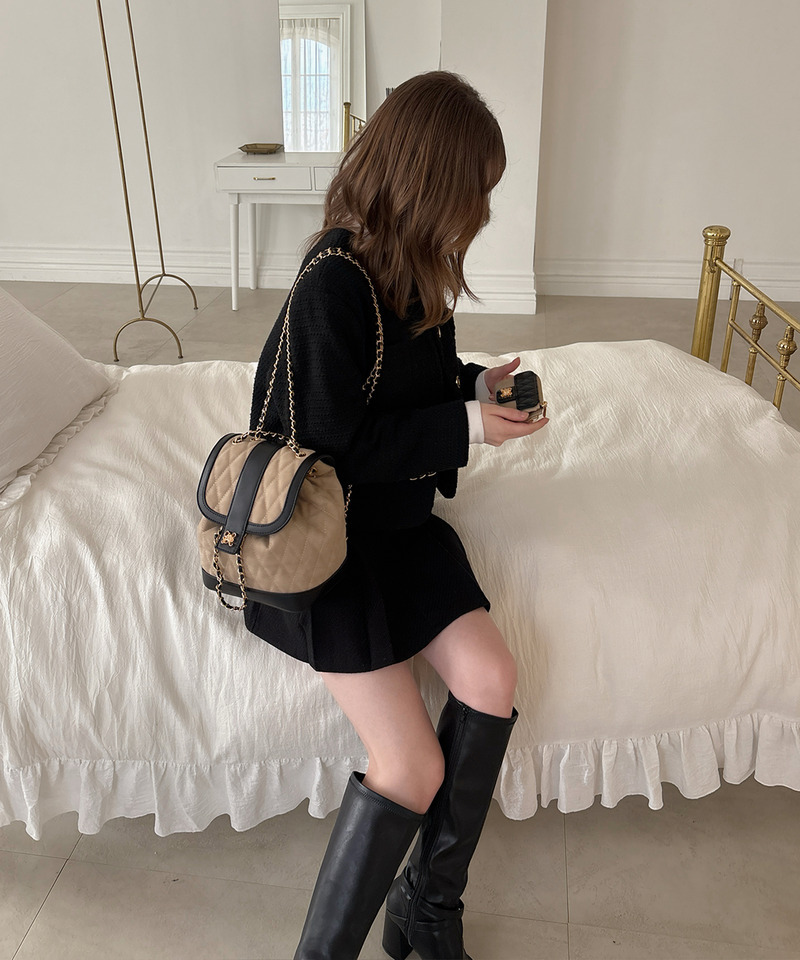 mytwilight キルティング チェーン リュック 詳細画像 ベージュ 26