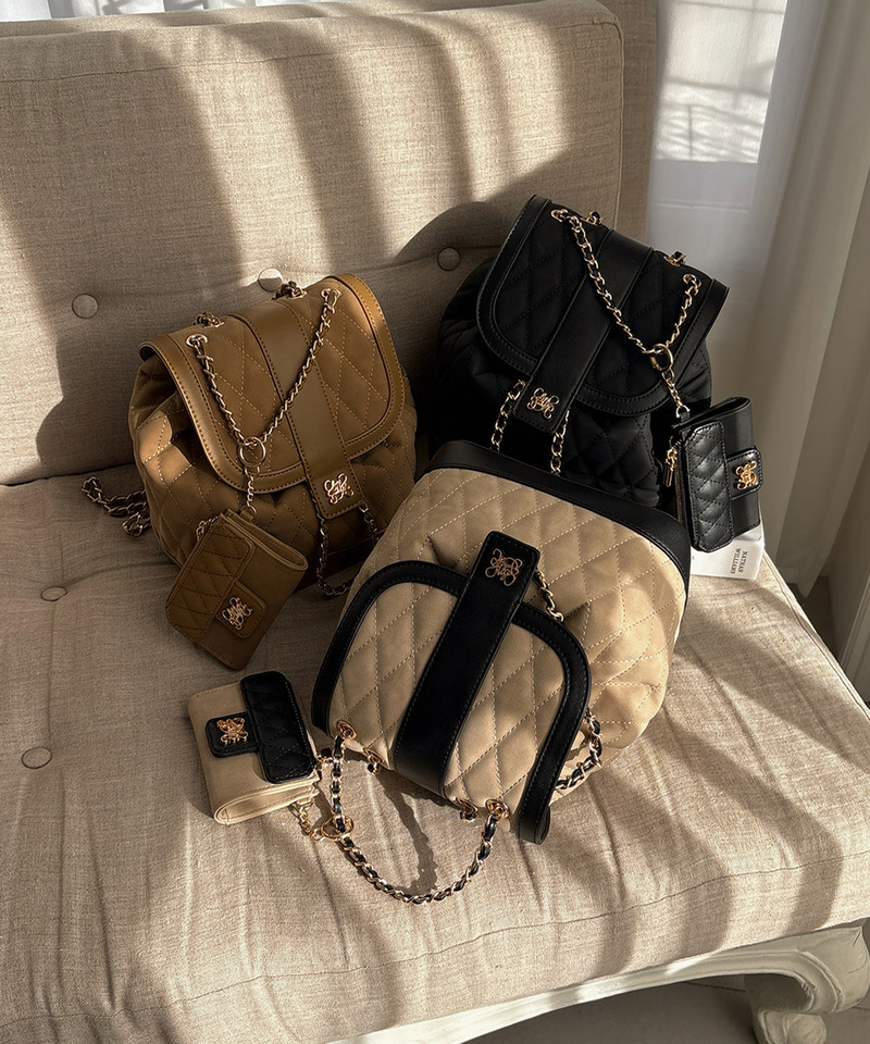 mytwilight キルティング チェーン リュック 詳細画像 ベージュ 7