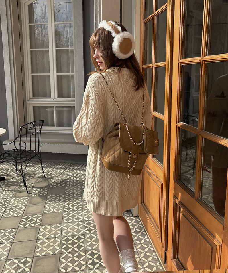 mytwilight キルティング チェーン リュック 詳細画像 キャメル 11