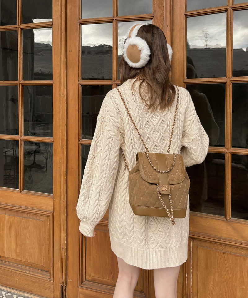 mytwilight キルティング チェーン リュック 詳細画像 キャメル 13