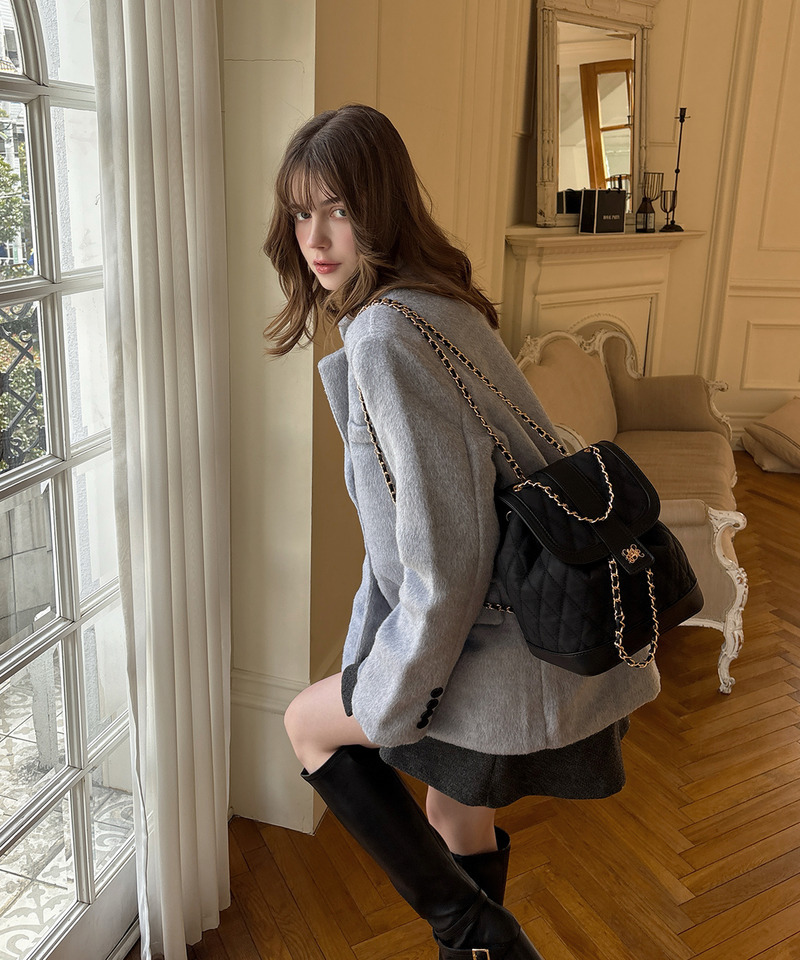 mytwilight キルティング チェーン リュック 詳細画像 ブラック 10