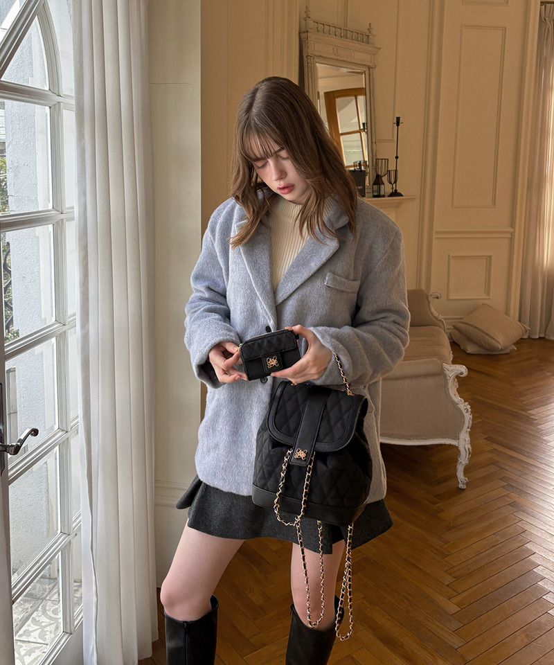 mytwilight キルティング チェーン リュック 詳細画像 ブラック 11