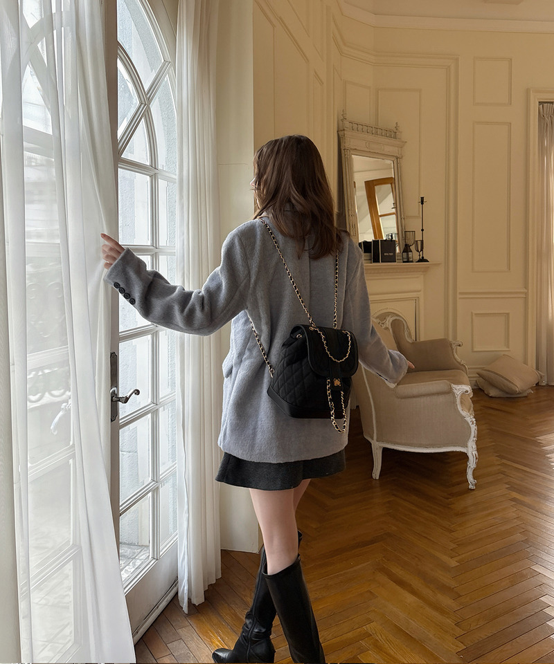 mytwilight キルティング チェーン リュック 詳細画像 ブラック 13