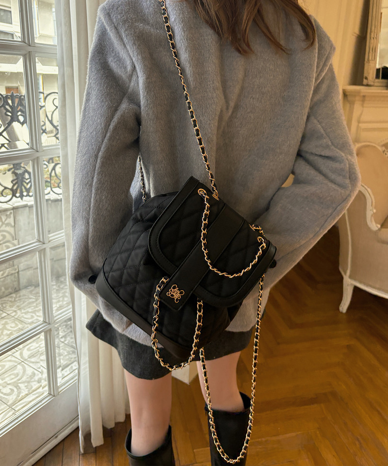 mytwilight キルティング チェーン リュック 詳細画像 ブラック 2