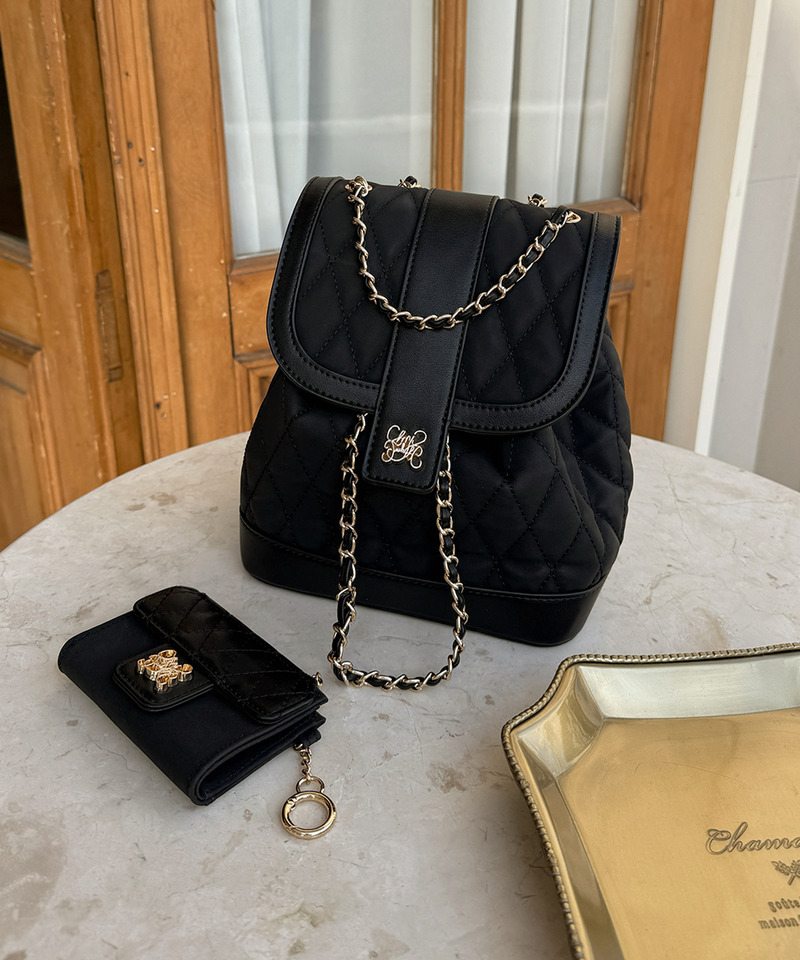 mytwilight キルティング チェーン リュック 詳細画像 ブラック 5