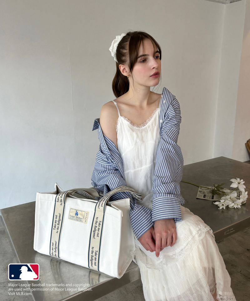 【MLB】テープロゴ キャンバストートバッグ 詳細画像 ブルー 9
