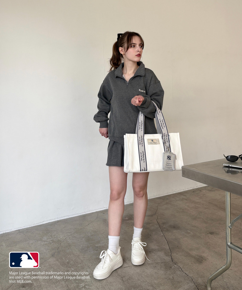 【MLB】テープロゴ キャンバストートバッグ 詳細画像 ネイビー 15