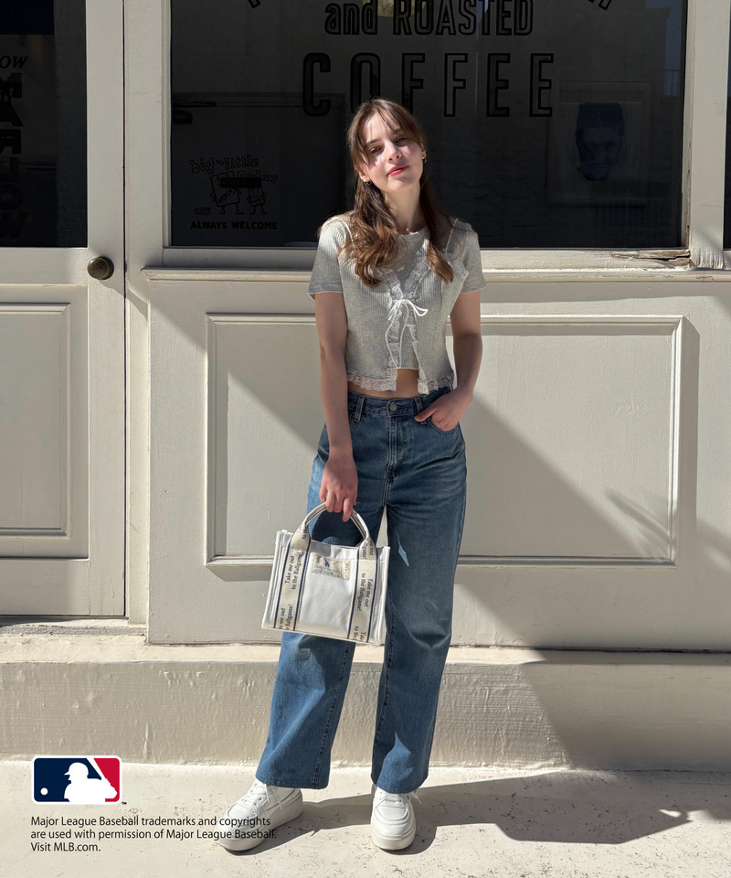 【MLB】テープロゴ ミニキャンバストートバッグ 詳細画像 ブルー 2