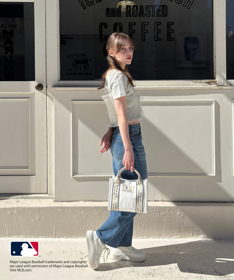 【MLB】テープロゴ ミニキャンバストートバッグ 詳細画像 ブルー 3