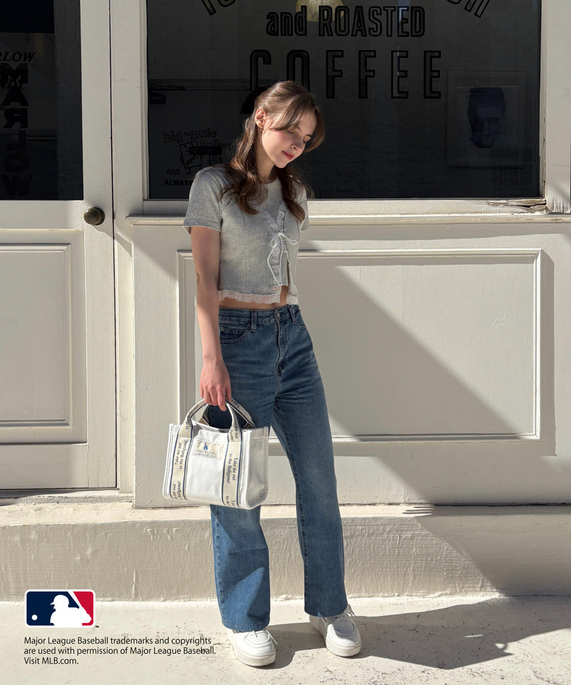 【MLB】テープロゴ ミニキャンバストートバッグ 詳細画像 ブルー 4