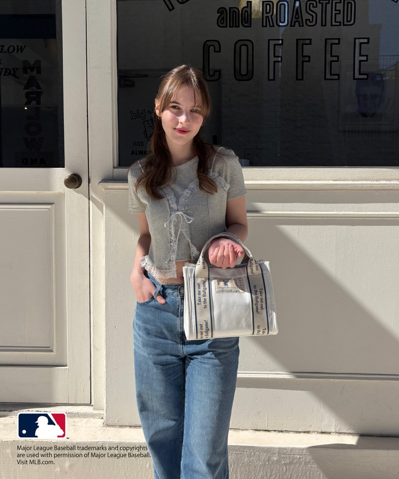 【MLB】テープロゴ ミニキャンバストートバッグ 詳細画像 ブルー 5