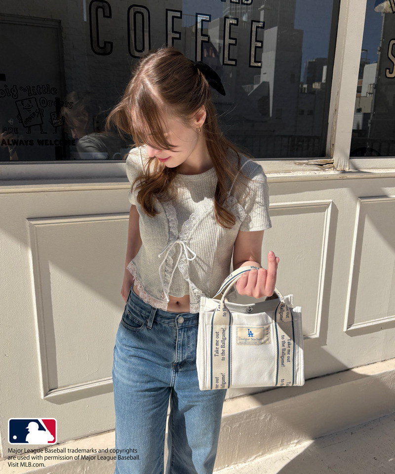 【MLB】テープロゴ ミニキャンバストートバッグ 詳細画像 ブルー 7