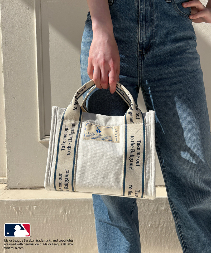 【MLB】テープロゴ ミニキャンバストートバッグ 詳細画像 ブルー 9