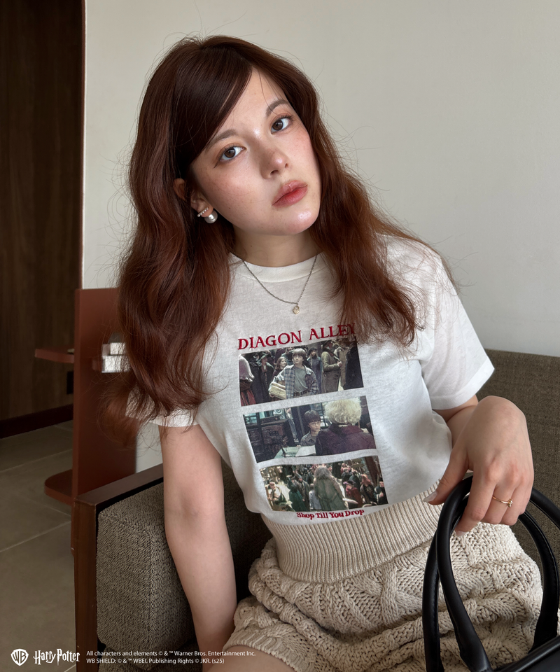 【Harry Potterコラボ】 ダイアゴン横丁 刺繍 Tシャツ 詳細画像 オフホワイト 3