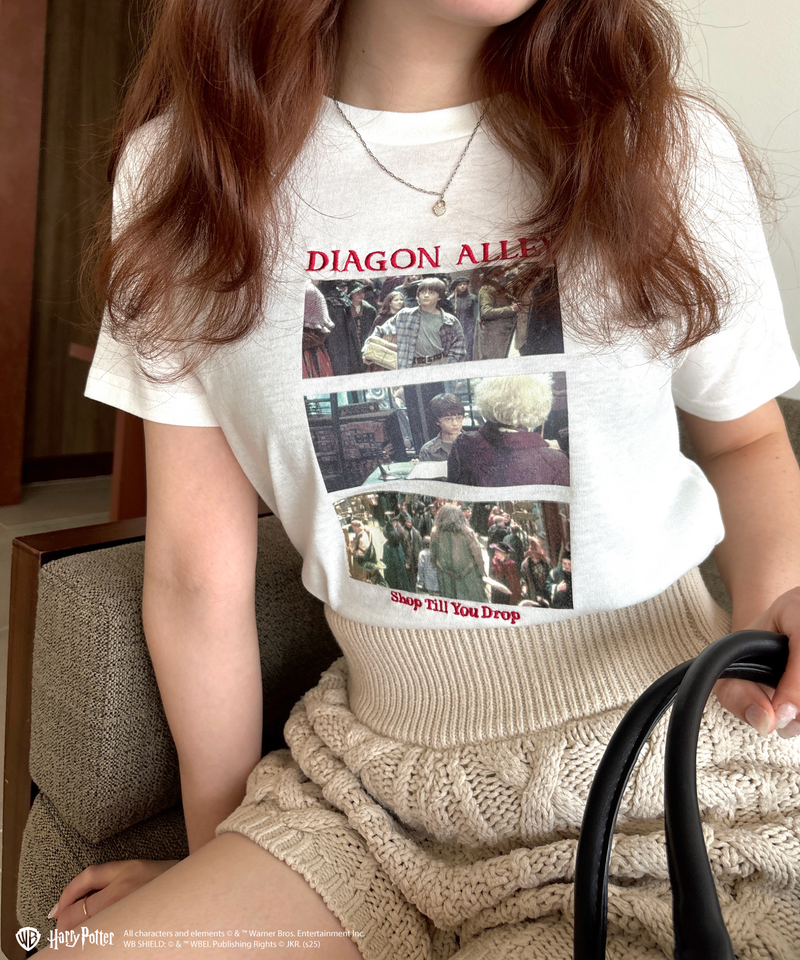 【Harry Potterコラボ】 ダイアゴン横丁 刺繍 Tシャツ 詳細画像 オフホワイト 4