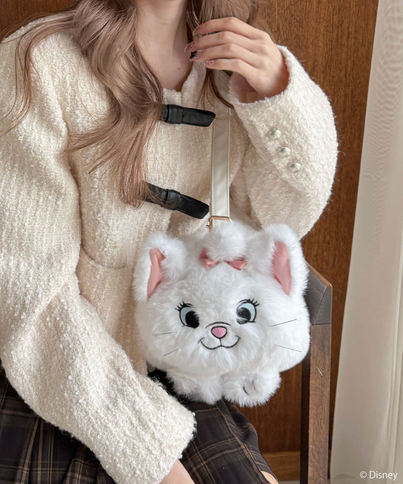 【Disney】おしゃれキャット/マリー/ぬいぐるみショルダーバッグ 詳細画像 ホワイト 1