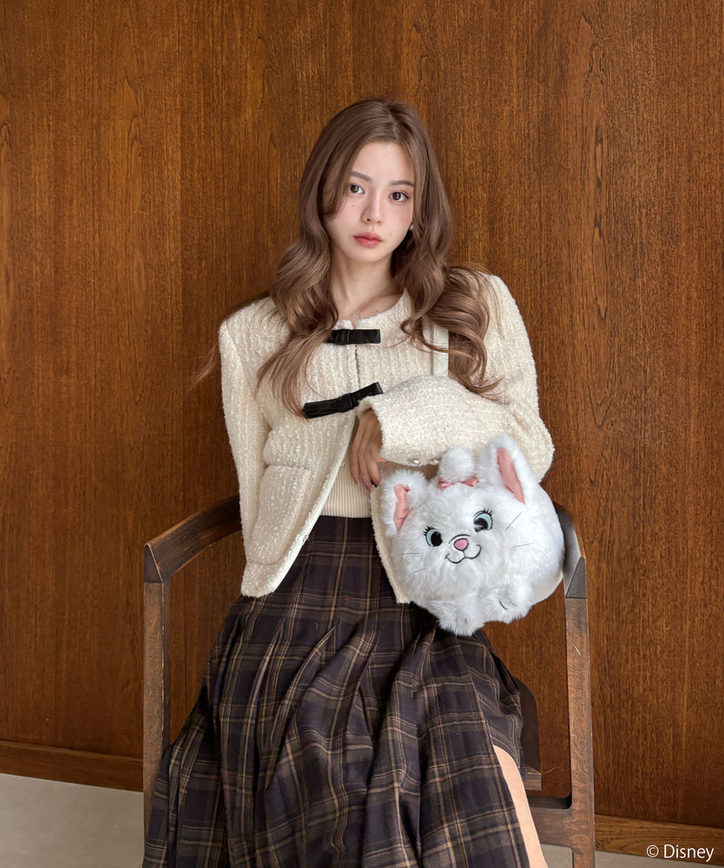 【Disney】おしゃれキャット/マリー/ぬいぐるみショルダーバッグ 詳細画像 ホワイト 5