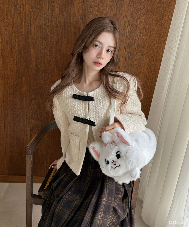 【Disney】おしゃれキャット/マリー/ぬいぐるみショルダーバッグ 詳細画像 ホワイト 6