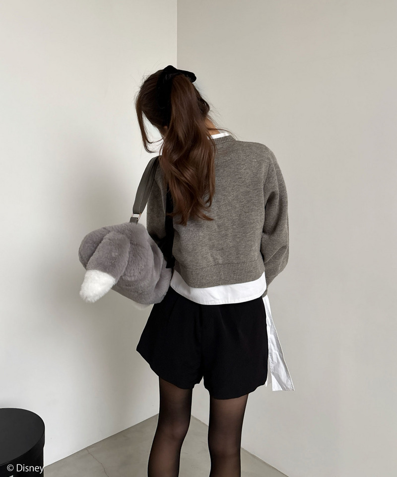 【Disney】シンデレラ/ルシファー/ぬいぐるみショルダーバッグ 詳細画像 グレー 10