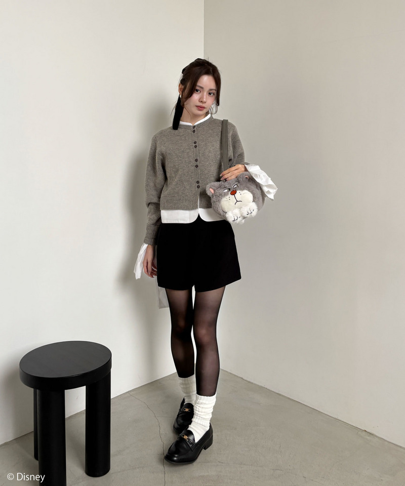 【Disney】シンデレラ/ルシファー/ぬいぐるみショルダーバッグ 詳細画像 グレー 12