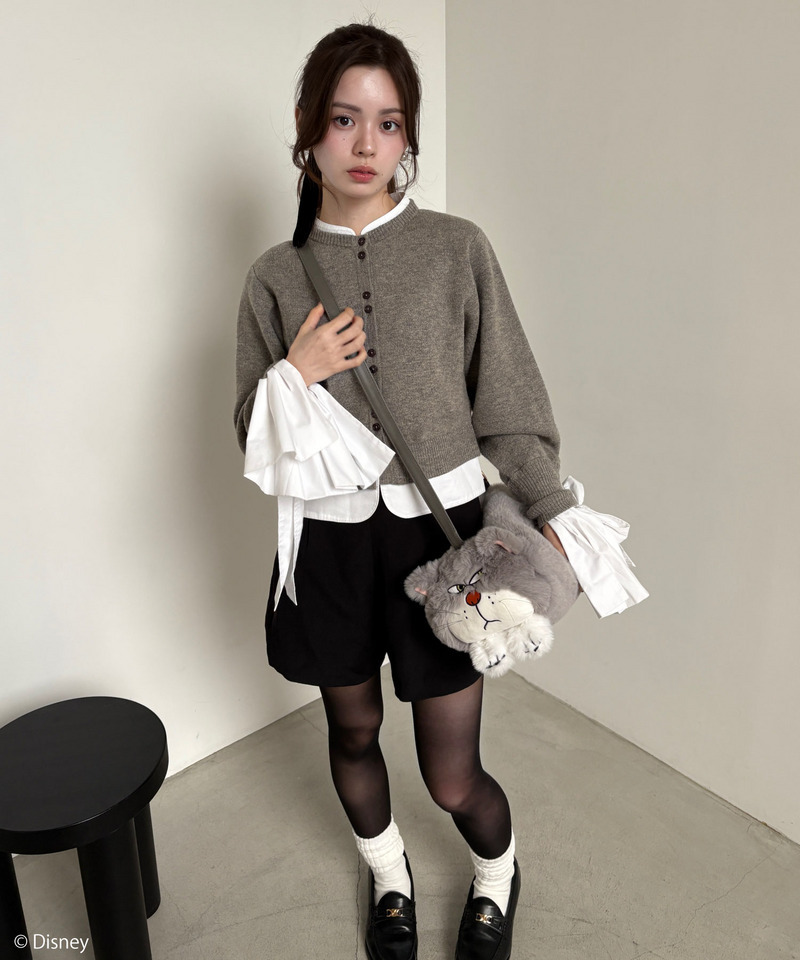 【Disney】シンデレラ/ルシファー/ぬいぐるみショルダーバッグ 詳細画像 グレー 14