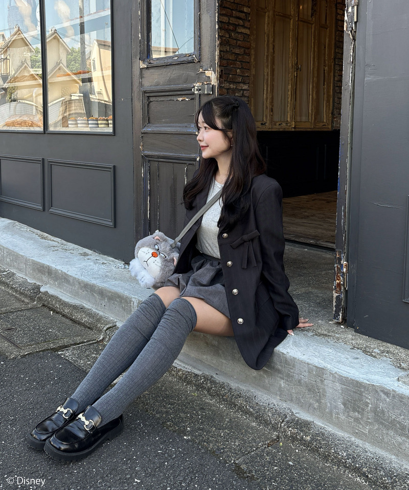 【Disney】シンデレラ/ルシファー/ぬいぐるみショルダーバッグ 詳細画像 グレー 22