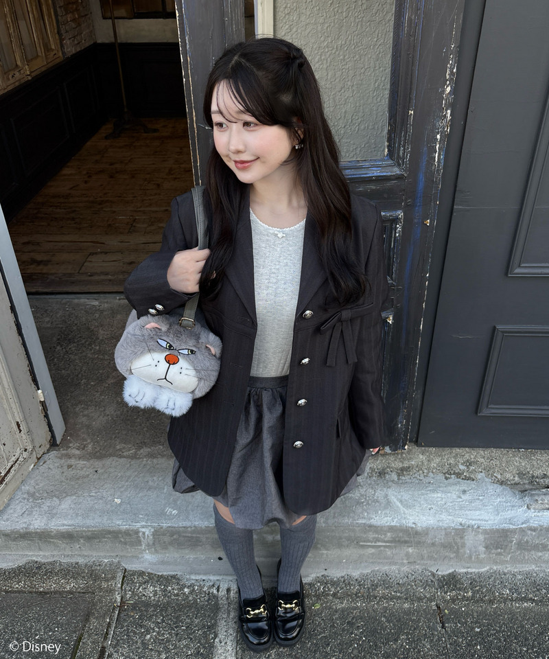 【Disney】シンデレラ/ルシファー/ぬいぐるみショルダーバッグ 詳細画像 グレー 23